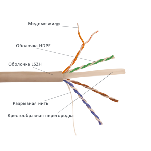 TWT UTP cable, 4 pairs, category 6, PVC, grey, 305 m